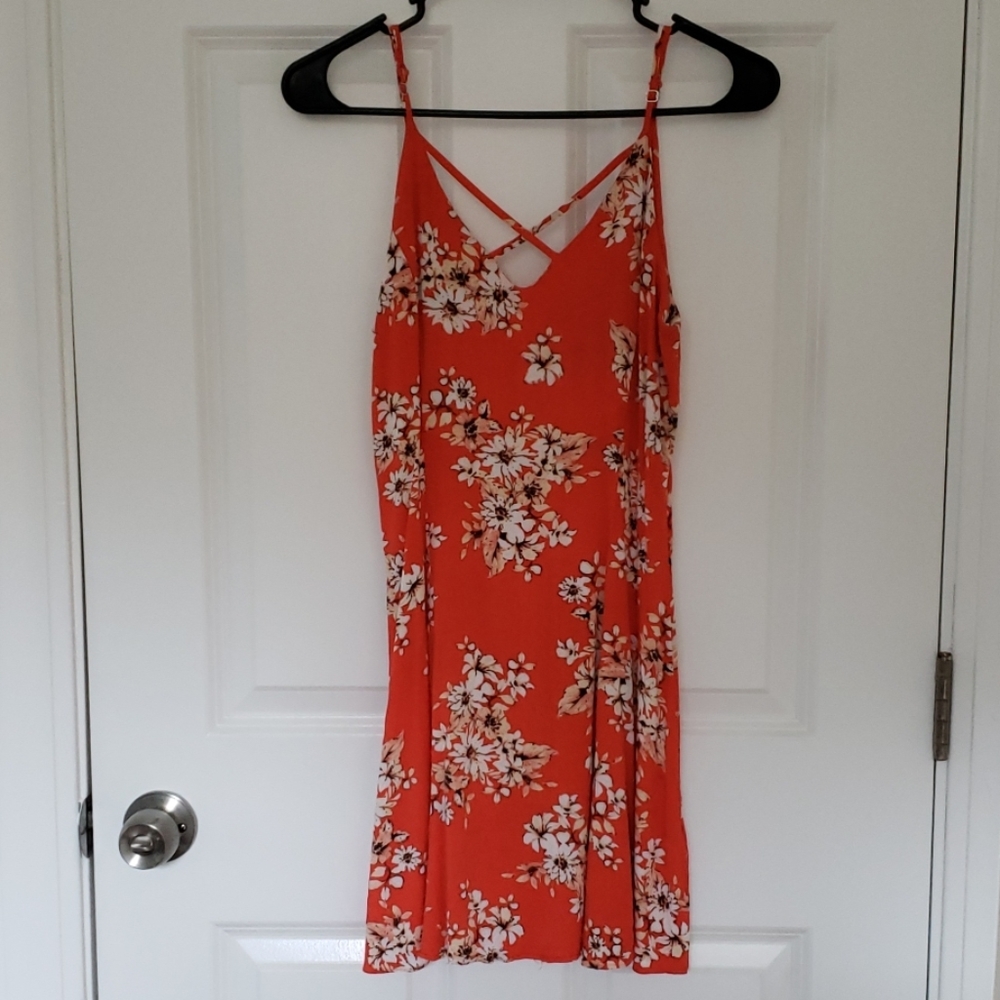 Orange floral dress